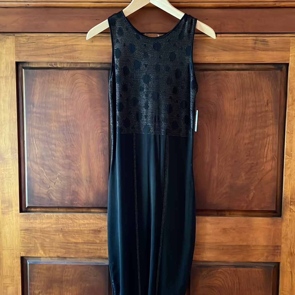 NWT Andrew Marc Elegant Black Stretch Sleeveless Dress
